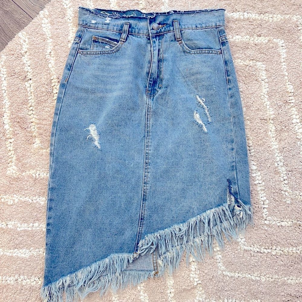 Velvet Heart Asymmetrical Denim Skirt SIZE 26